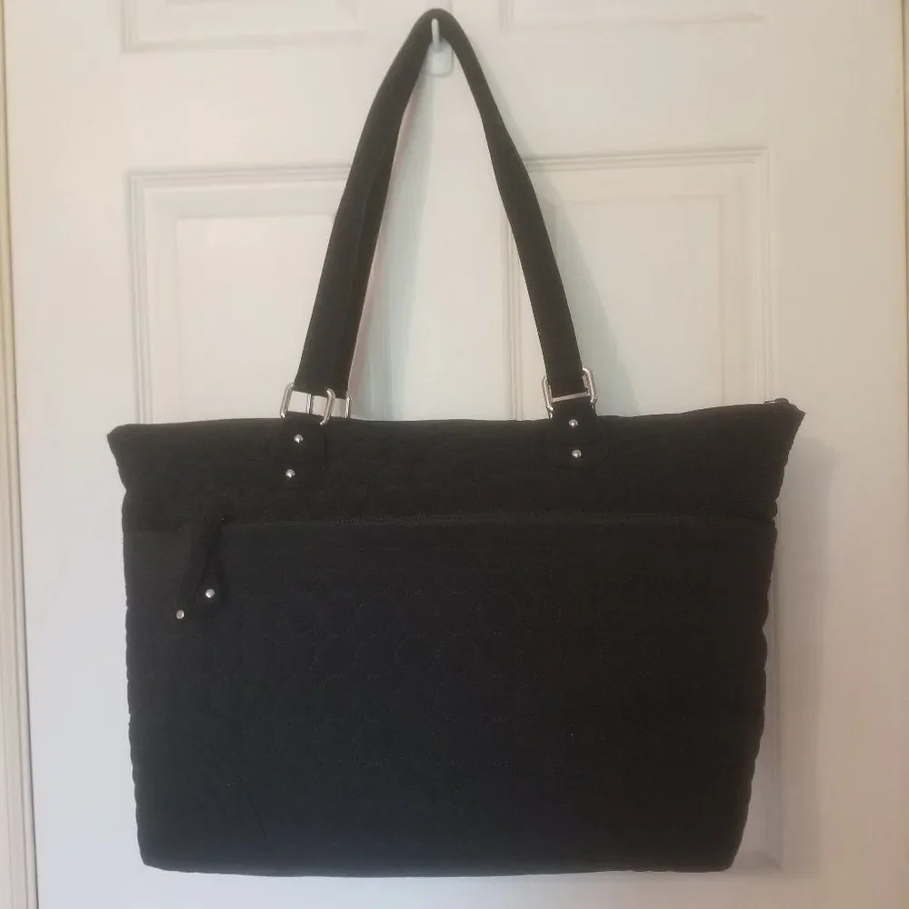 Vera Bradley Ultimate Baby Quilted Performance Twill Black Diaper Bag Change Pad